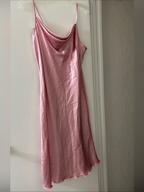 knee length dresses for ladies Satin Cowl Neck Slip Midi Dress Lilac